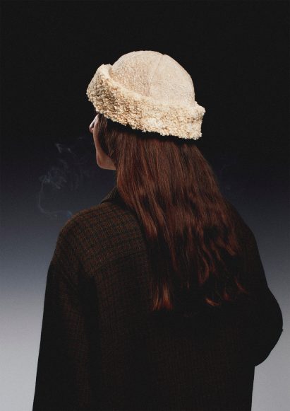 Cigarette butt hat by Olivia Gino