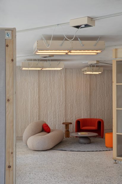 Seating area in CoLab showroom by Lucas Muñoz for Sancal