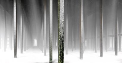 Water curtain inside West Burton A Power Station