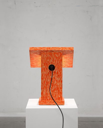 Back of orange lamp by Adrian Bursell and Siri Svedborg
