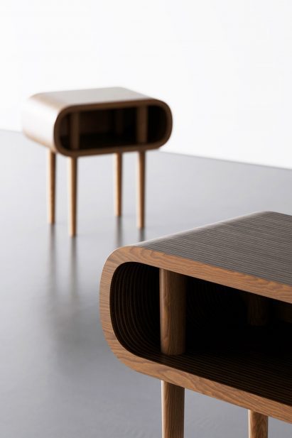 Two wooden bedside tables