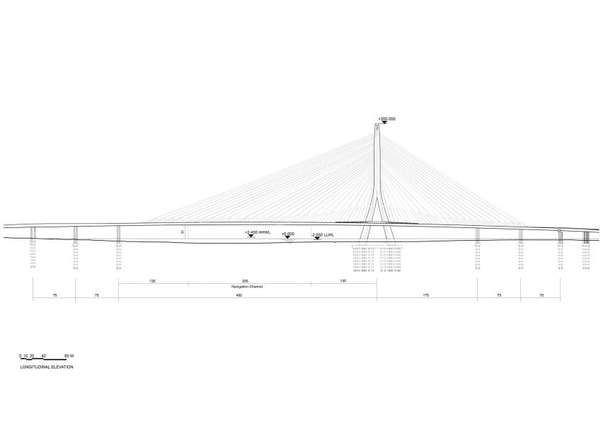 Section of the Danjiang Bridge by Zaha Hadid Architects