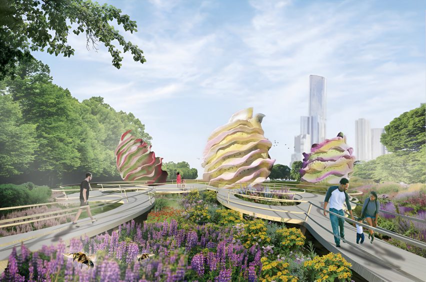 structures built in public space to educate about ecosystems