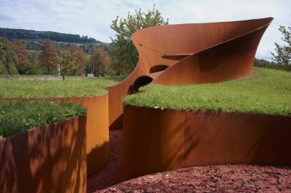 Weathered-steel pavilion