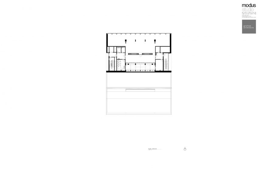 Second floor plan of the Anthony Timberlands Center for Design and Materials Innovation by Grafton Architects