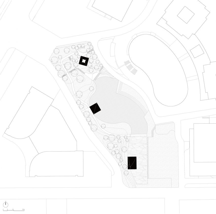 Site plan of the AYDC Public Art Centre by Atelier Xi