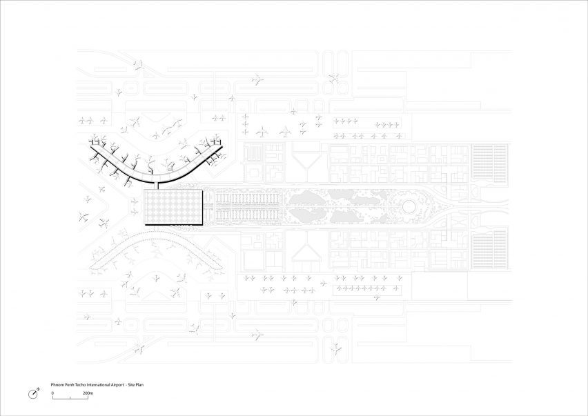 Site plan of Techo International Airport by Foster + Partners