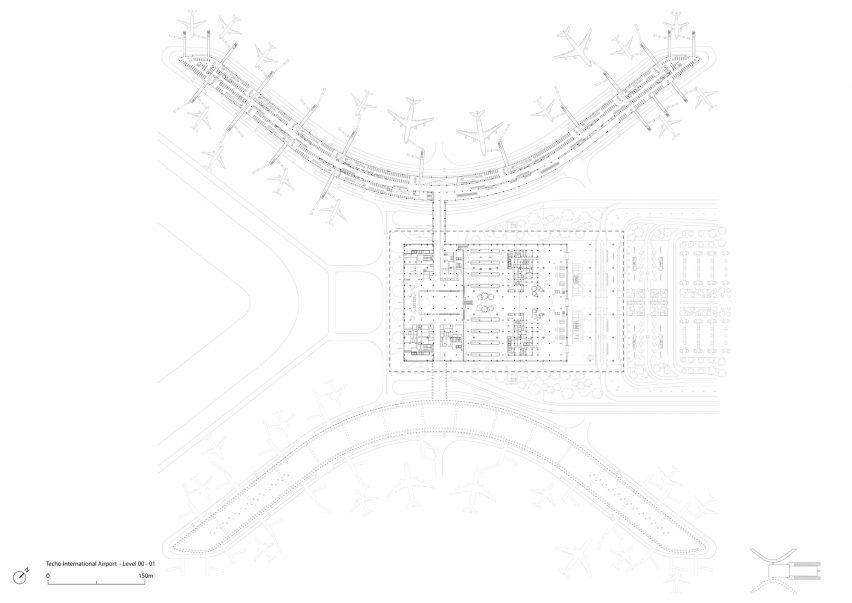 First floor plan of Techo International Airport by Foster + Partners