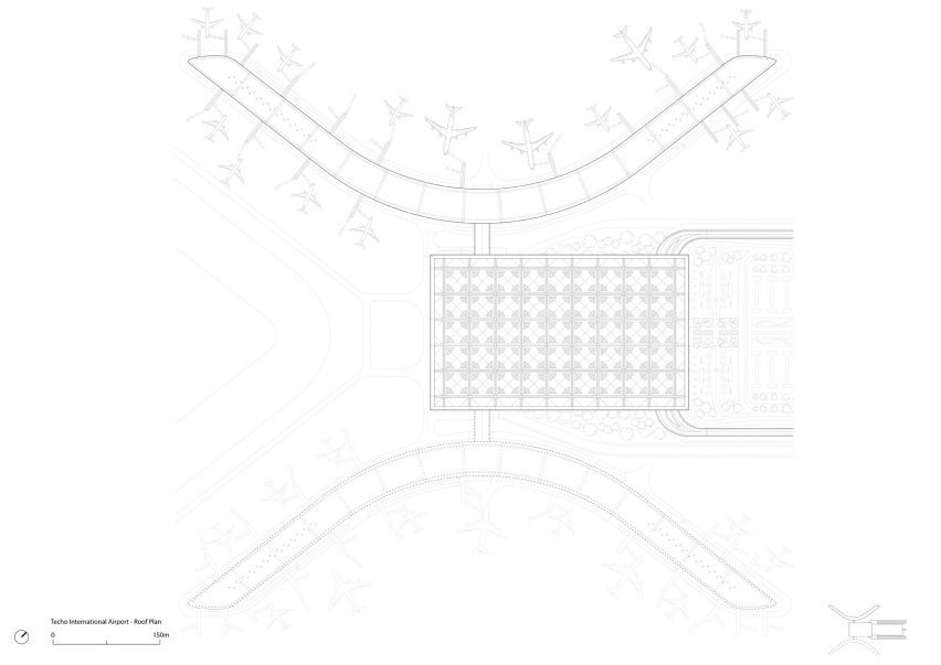 Roof plan of Techo International Airport by Foster + Partners