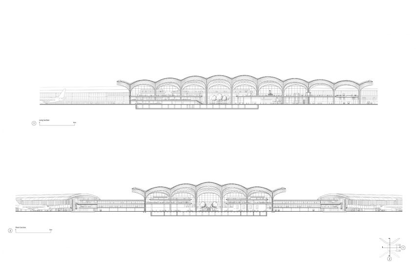 Section of Techo International Airport by Foster + Partners