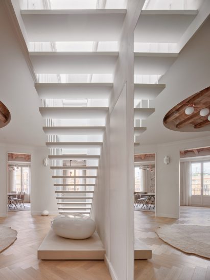 Central white staircase