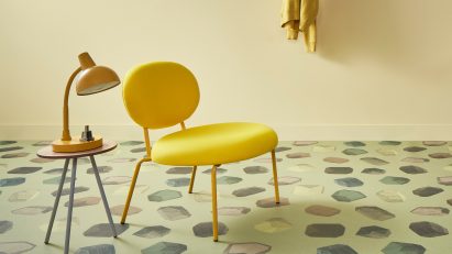 Room with patterned flooring