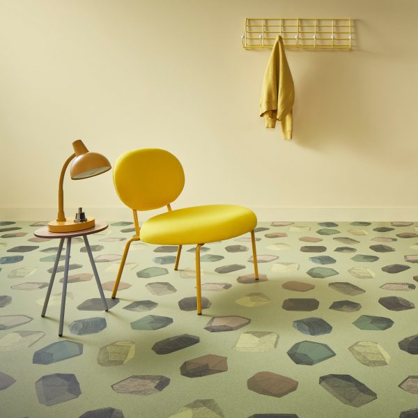 Room with patterned flooring