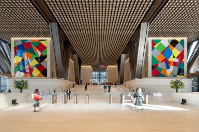 Lobby of 270 Park Avenue skyscraper by Foster + Partners in New York