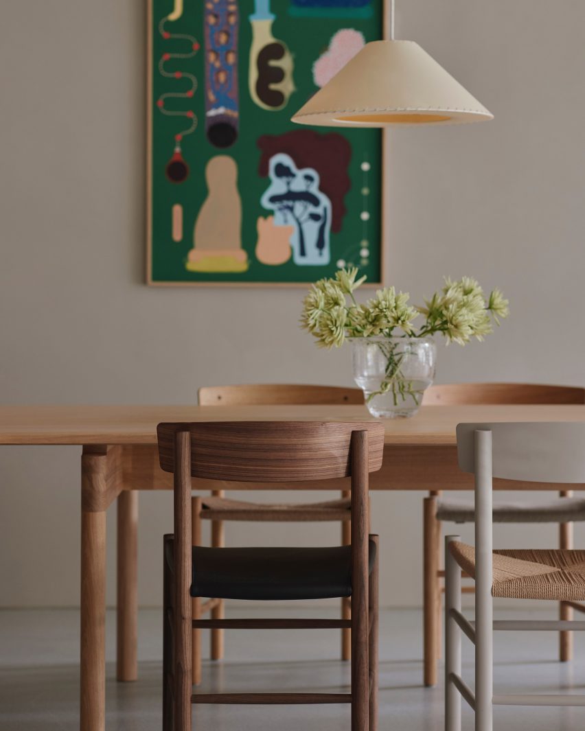 Wooden chairs and table