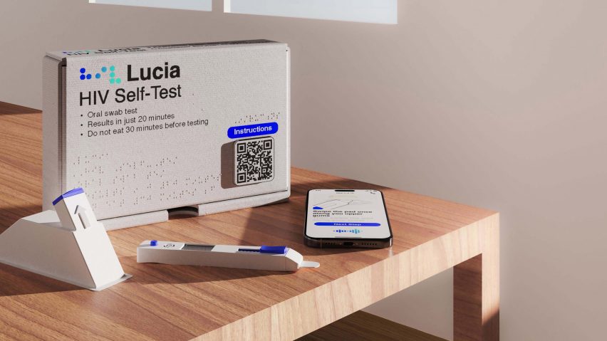 a photograph of an HIV test for people with visual impairments