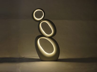 a photograph of a light composed of circular shapes