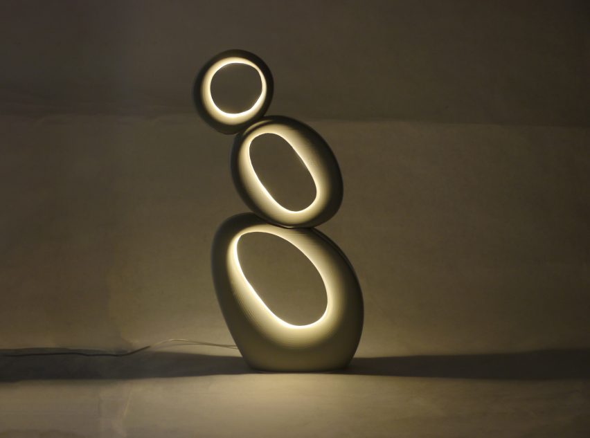 a photograph of a light composed of circular shapes