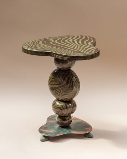 Stripy side table by Henry Holland