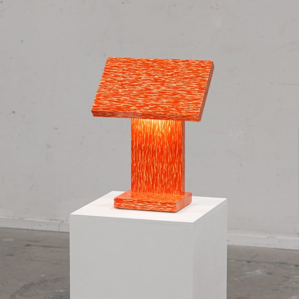 Orange lamp from Crayon Pine collection by Adrian Bursell and Siri Svedborg