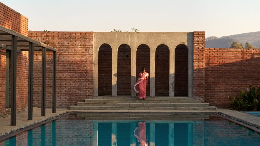 Pool at The Street community clubhouse in India by Studio VDGA