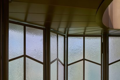 Close-up of glazed paritions