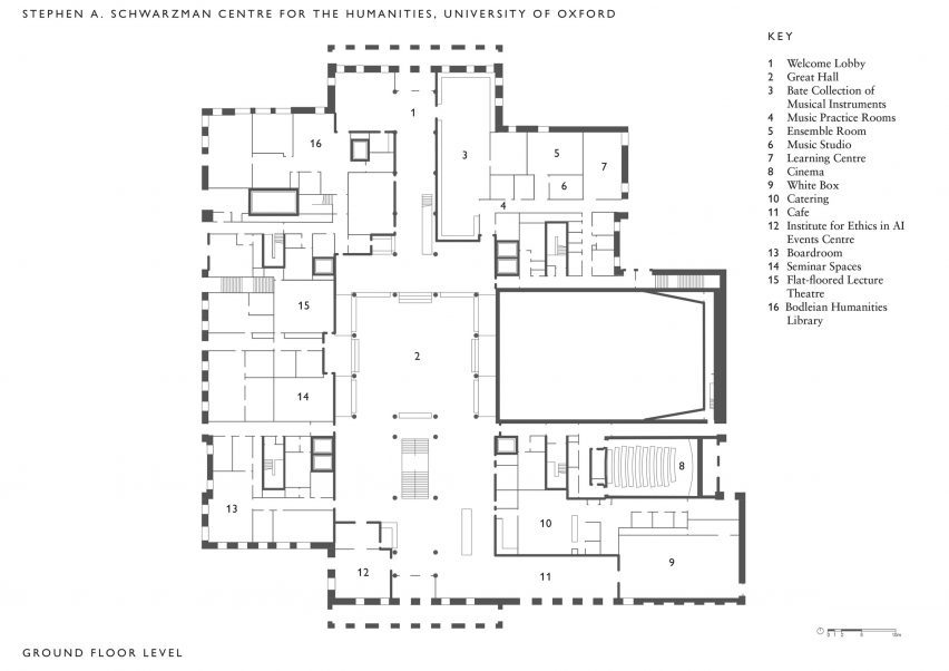 Plan of Schwarzman Centre by Hopkins Architects