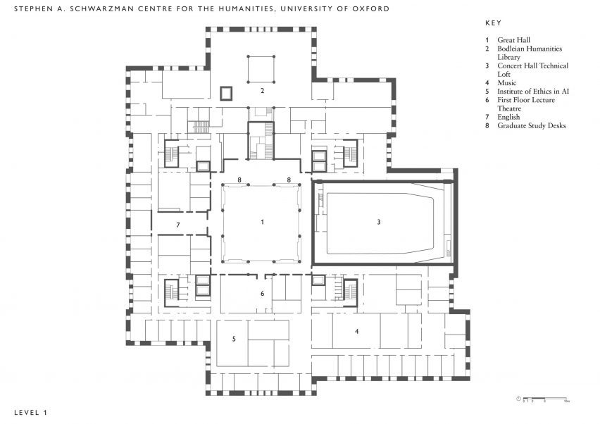 Plan of Schwarzman Centre by Hopkins Architects