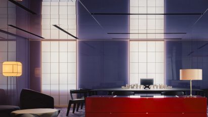 Purple interior in Tokyo store