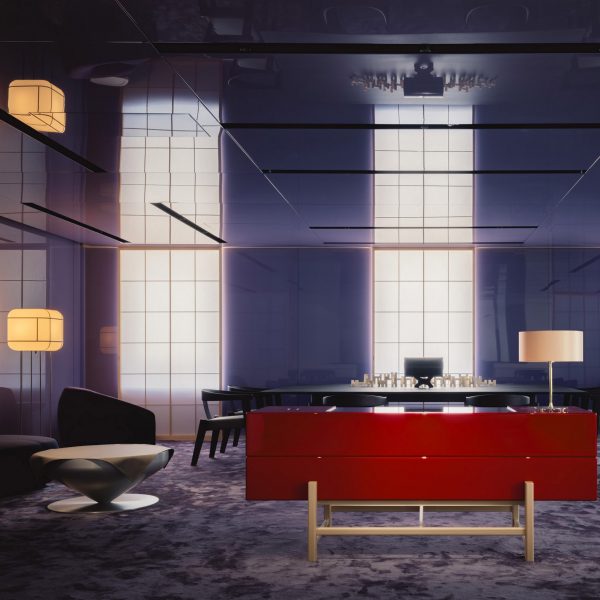Purple interior in Tokyo store