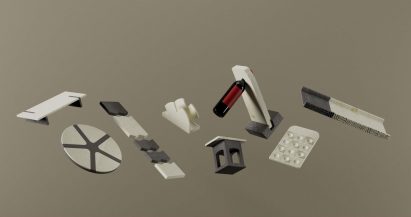 tableware item designs against a beige background