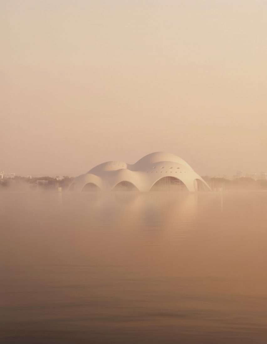 Render of Isola Della Musica opera house by Renzo Piano Building Workshop and PTW Architects