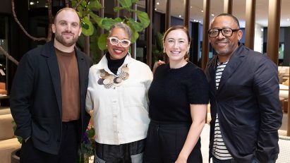 Dezeen US editor Ben Dreith with panellists at King Living talk in Chicago