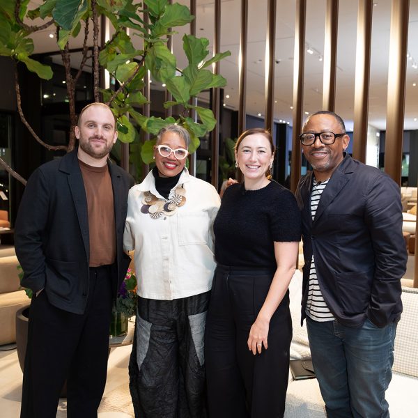 Dezeen US editor Ben Dreith with panellists at King Living talk in Chicago