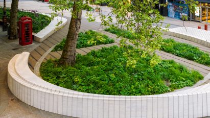 Sculptural seating on the Strand