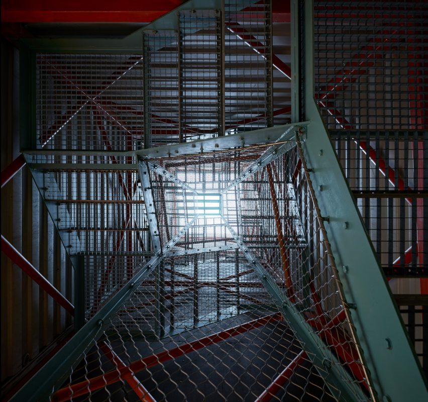 Lookout Above Litomyšl viewing tower made from shipping containers by Atelier-r