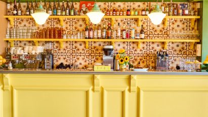 Sunny yellow restaurant