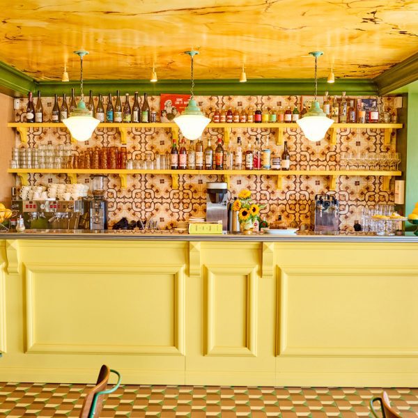 Sunny yellow restaurant