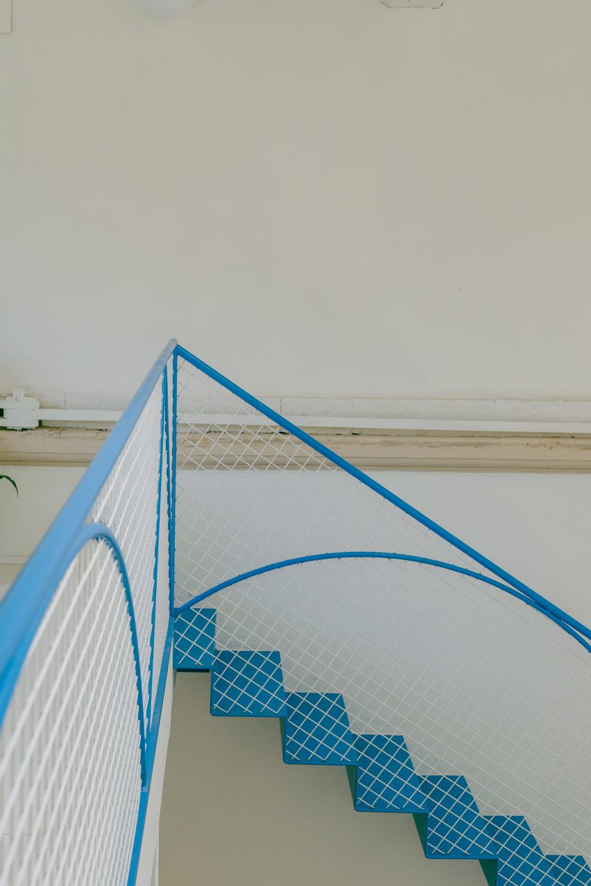 Staircase and balustrade in Pailunga converted chapel by Atelier Vago