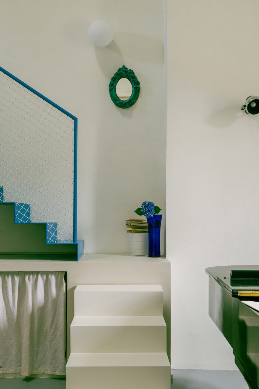 Staircase in Pailunga converted chapel by Atelier Vago