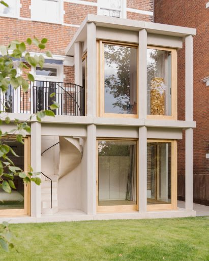 Rear view of Maresfield Gardens in London
