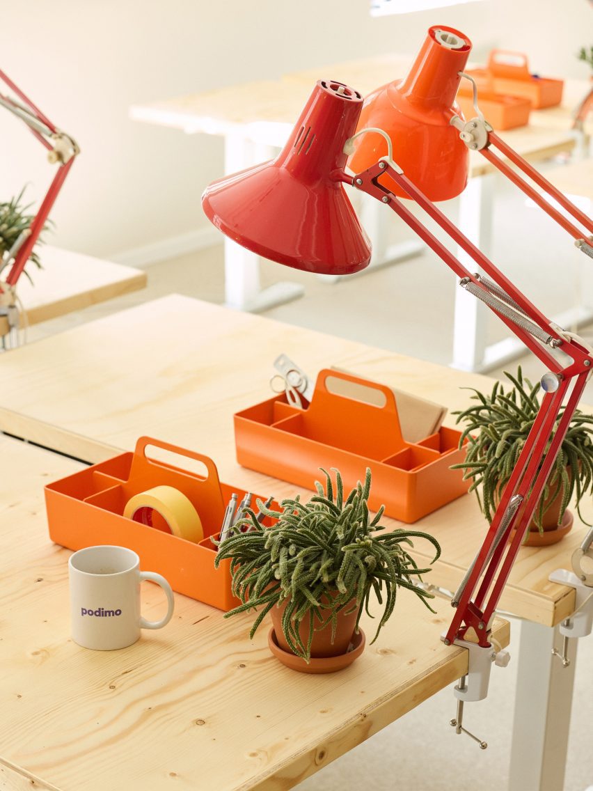 Desk in Podimo Norway office by Omhu Projects