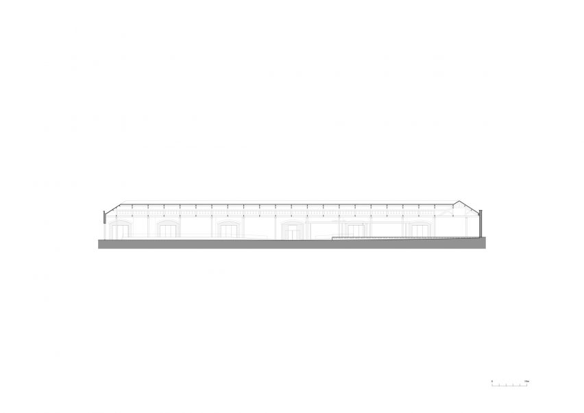 Long section of Power Hall gallery by Carmody Groarke at the Science and Industry Museum in Manchester