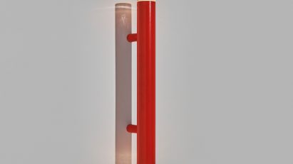Red light hanging on wall