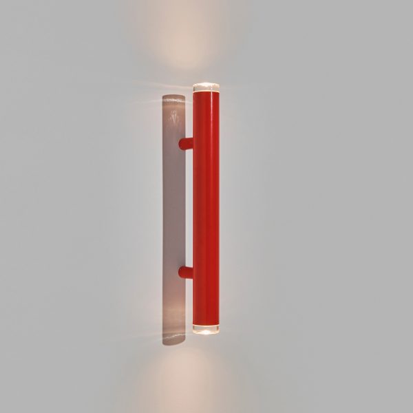 Red light hanging on wall