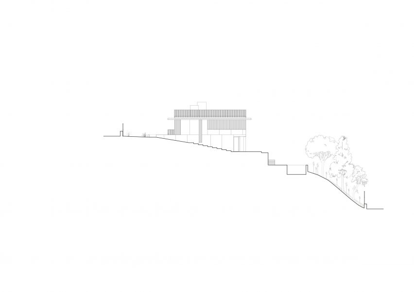 Section of House in Cala Tamarit by Rául Sánchez Architects