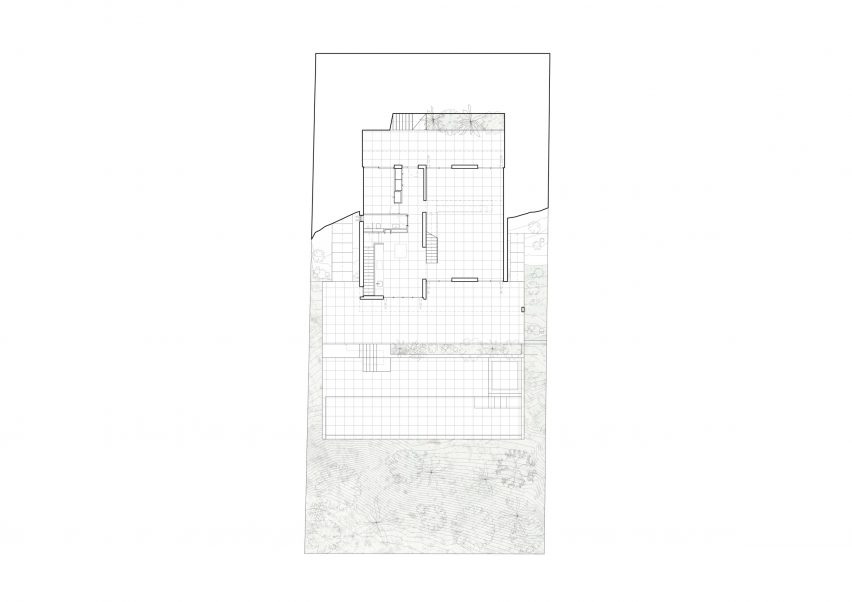 Plan of House in Cala Tamarit by Rául Sánchez Architects