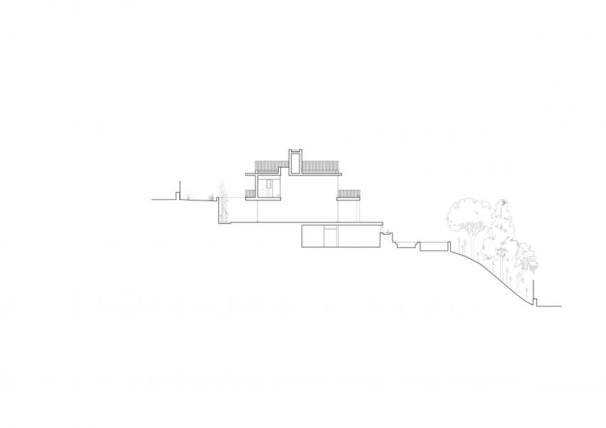 Section of House in Cala Tamarit by Rául Sánchez Architects