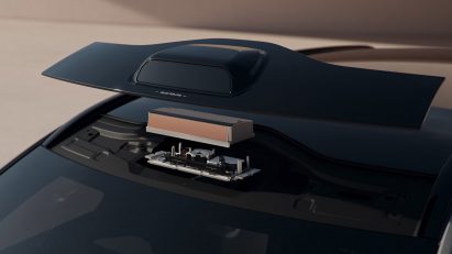 Render of Lidar in a Volvo