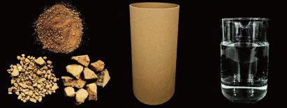 Rammed earth cardboard